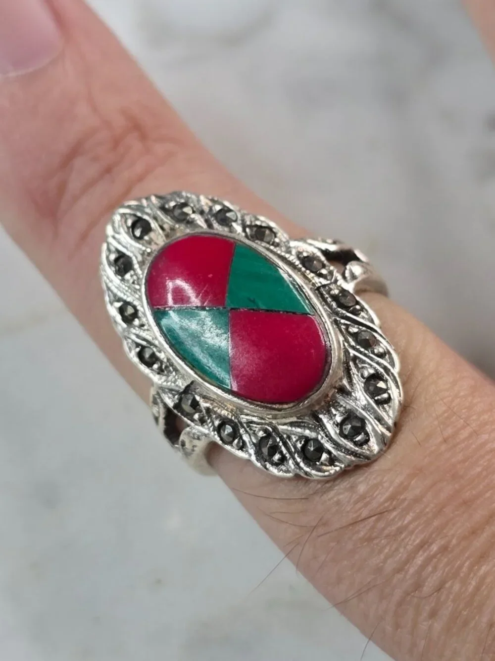 Womens Vintage Estate Sterling Silver Southwestern Zuni Ring 6.2g E649
